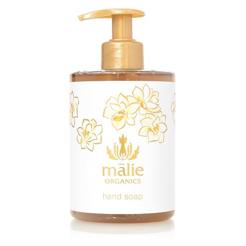 M?lie Organics Hand Soap, Pikake, 13.5 oz, Organic Moisturizing Hand Wash with Aloe+ Hawaiian Hydrosols, Vegan Beauty & Personal Care Malie