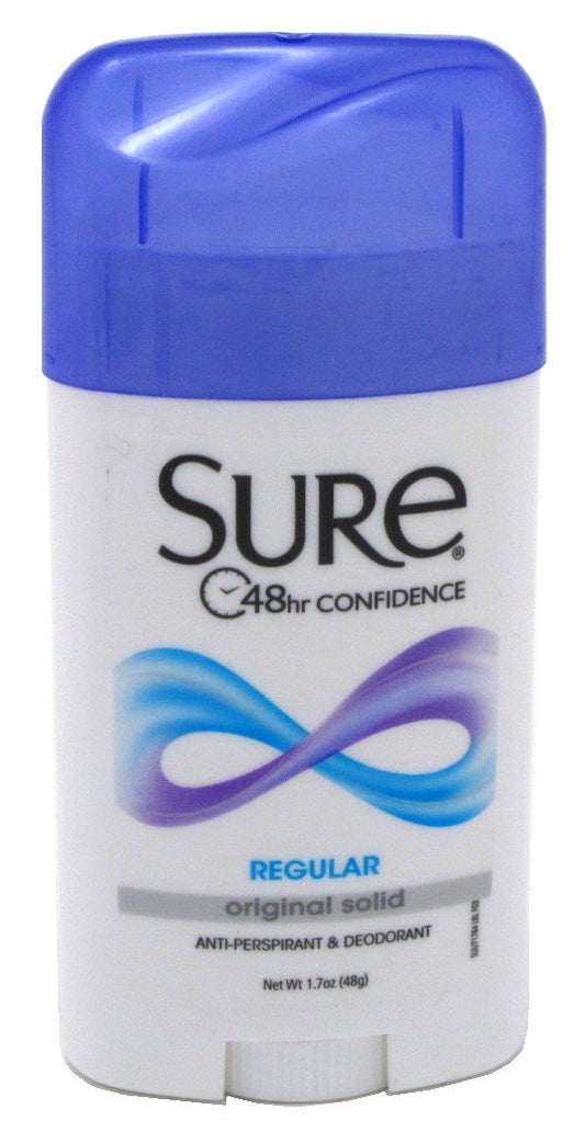 Sure Deodorant 1.7 Ounce Original Solid Regular (50ml) (6 Pack) Beauty and Personal Care Sure