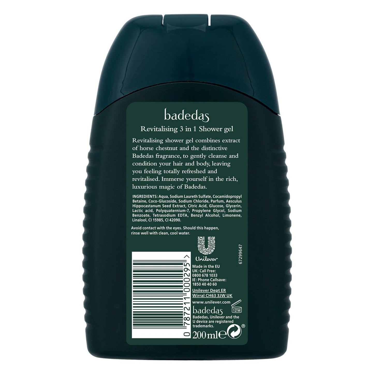 Badedas Revitalising Shower, Shampoo and Conditioner with Extract of Horse Chestnut 200ml/6.8oz by Badedas Beauty & Personal Care Badedas