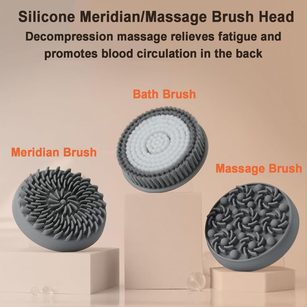 YIJIEHH Electric Back Bath Brush, Wall Mounted Back Scrubber Exfoliating Bath Wash Pad - 3-Speed Adjustment, 360° Automatic Rotation - Deep Cleansing Beauty and Personal Care YIJIEHH