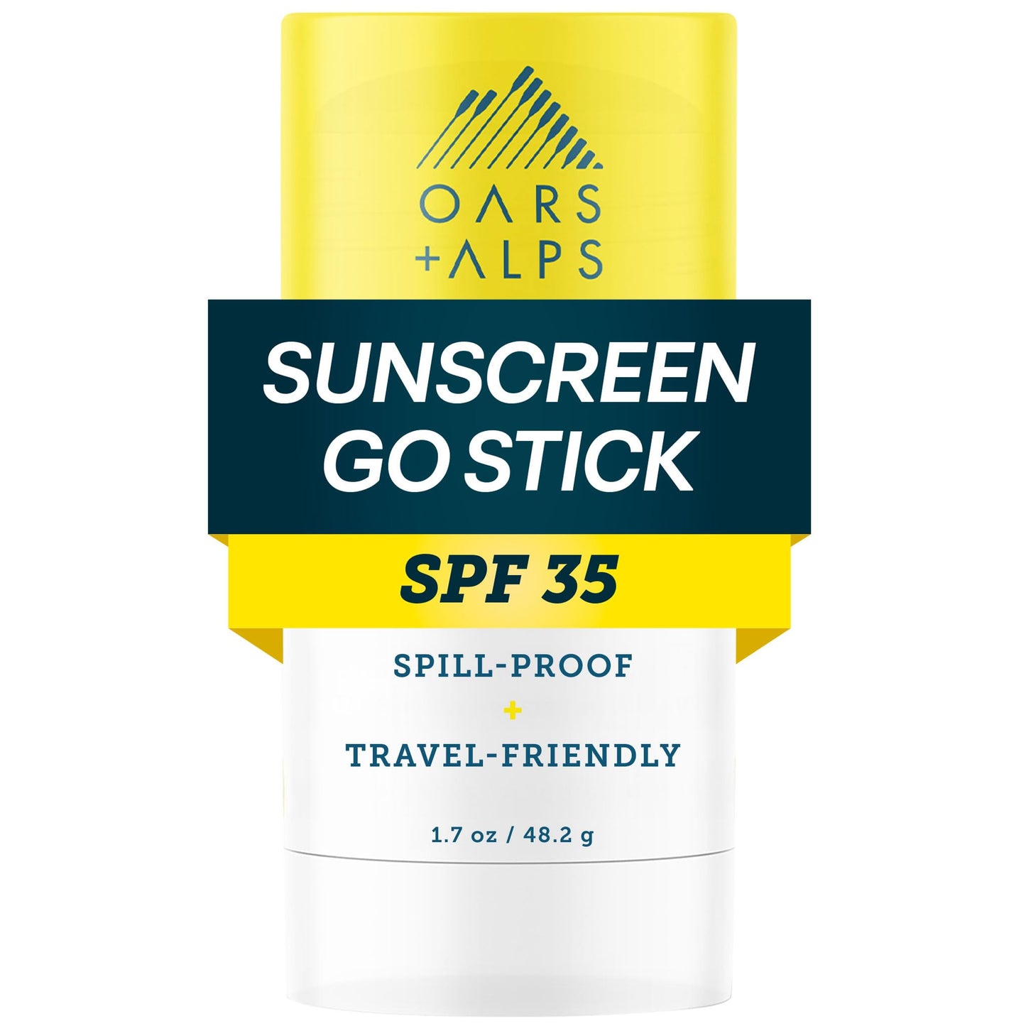 Oars + Alps Clear Face Sunscreen Stick, SPF 35 Travel Sunscreen Roll On for Face & Body, SPF Stick with Vitamin E & Antioxidants, Water & Sweat Beauty & Personal Care Oars + Alps