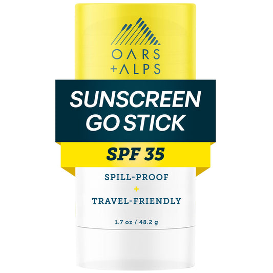 Oars + Alps Clear Face Sunscreen Stick, SPF 35 Travel Sunscreen Roll On for Face & Body, SPF Stick with Vitamin E & Antioxidants, Water & Sweat Beauty & Personal Care Oars + Alps