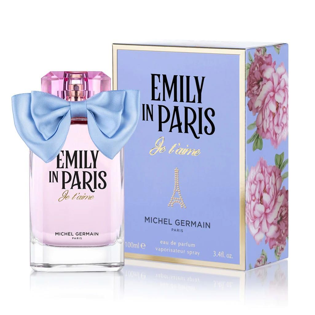 Michel Germain Emily in Paris Je T'aime Eau de Parfum Women's Fragrance Spray, Floriental Woody Scent, Top Notes of Pink Pepper, Raspberry, Seductive Beauty & Personal Care Michel Germain