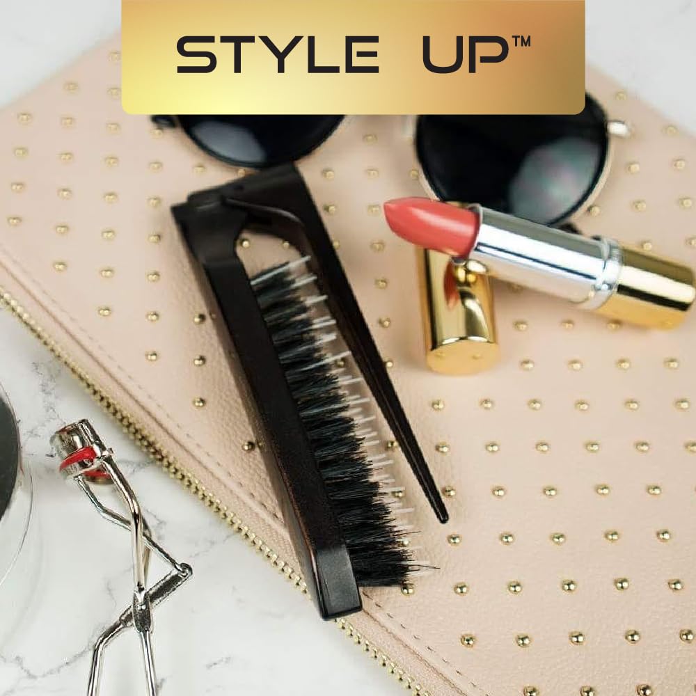 Olivia Garden Style-Up Teasing Foldable Hair Brush - 100% boar & ionic bristles STU-CO (Combo)… Beauty & Personal Care Olivia Garden