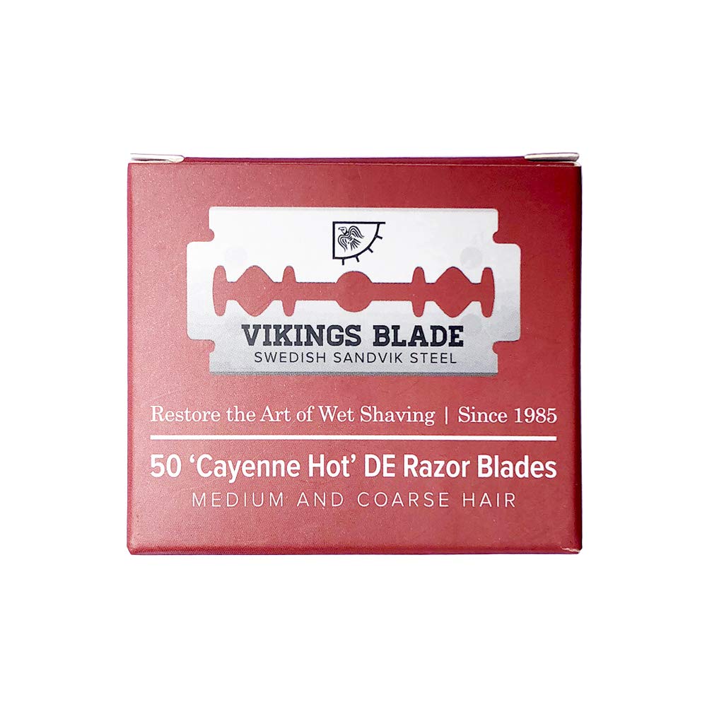 VIKINGS BLADE Double Edge Safety Razor Blades, 50x Blades, Swedish Steel + Platinum Coated, Replacement Razor Blades & Refills (Semi-Aggressive Beauty and Personal Care Vikings Blade