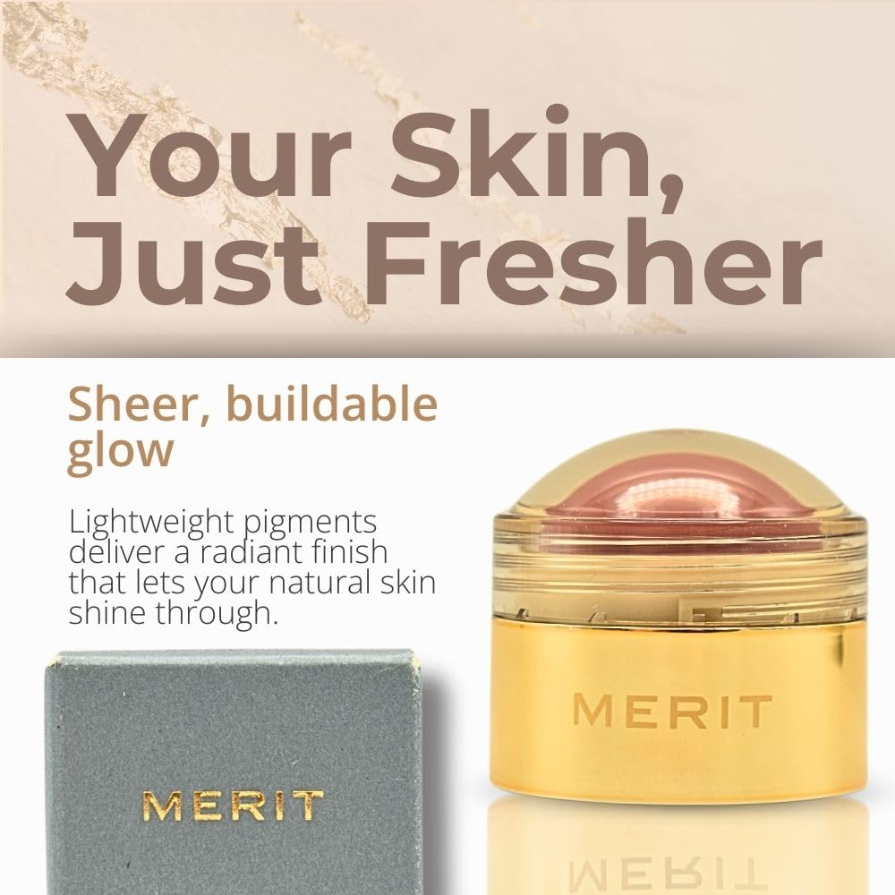 MERIT Flush Balm Cream Blush - Archival Cool Mauve | Hydrating Radiant Cheek & Lip Tint Stick with Vitamin E | Lightweight, Buildable, Vegan &