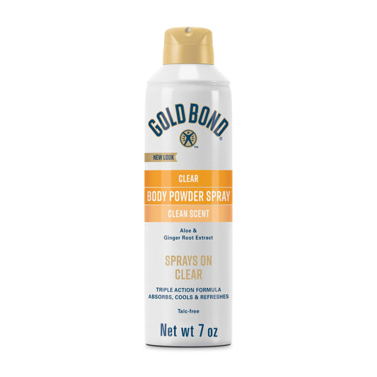 Gold Bond No Mess Clear Invisible Body Powder Spray, 7 oz., Absorbs Odor-Causing Sweat, Whole Body Deodorant Spray Beauty and Personal Care Gold Bond