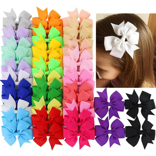 40Piece 3 Inch Boutique Grosgrain Ribbon Pinwheel Hair Bows Alligator Clips For Girls Babies Toddlers Accessories Teens In Pairs Beauty & Personal Care Babymatch