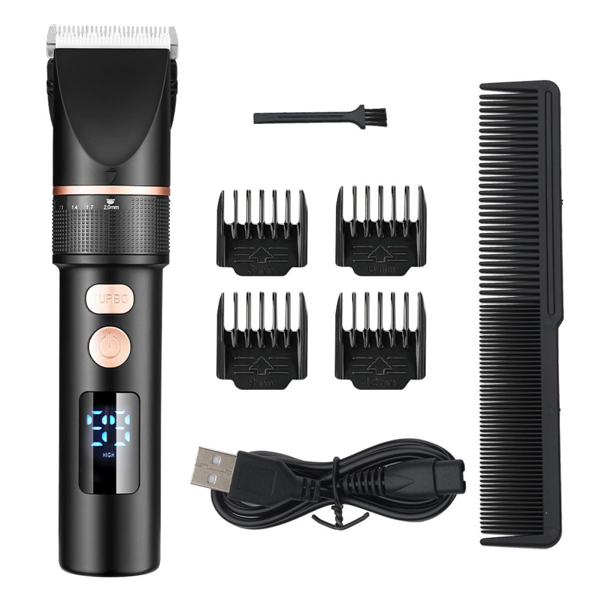 MAGICLULU Electric Hair Clipper Trimmer with LCD Display 3-Speed Adjustable Cordless Hair Cutting Kit for Men and Barbers Professional for Home Beauty and Personal Care MAGICLULU