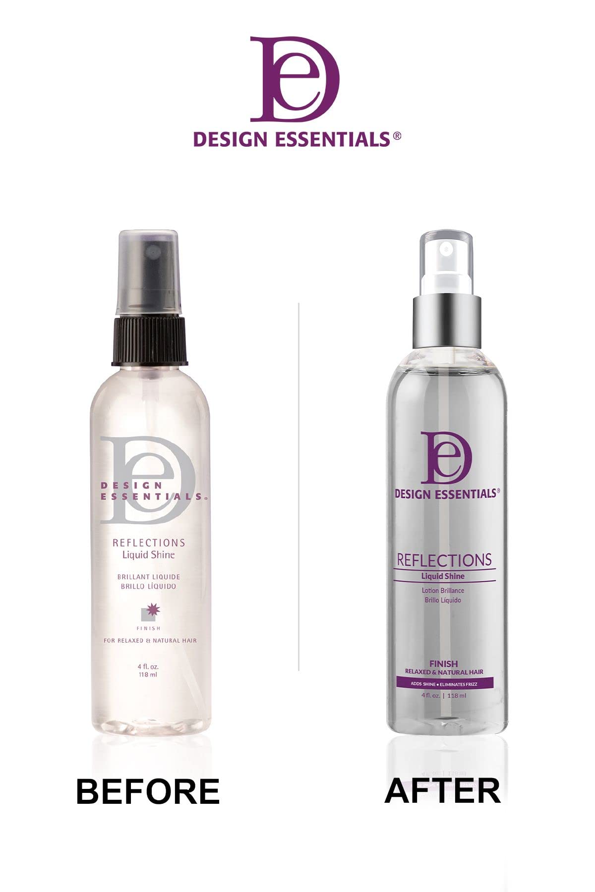 Design Essentials Reflections Liquid Shine, Lightweight Hair Polish Spray for Frizz Control, Thermal Protection & Shine, Alcohol-Free, 4 oz Beauty & Personal Care Design Essentials