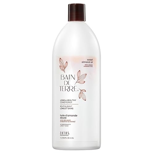 Bain de Terre Sweet Almond Oil Long & Healthy Conditioner, Strength & Protection for Weak, Damaged Hair, with Argan & Monoi Oils, Paraben-Free Beauty & Personal Care Bain de Terre