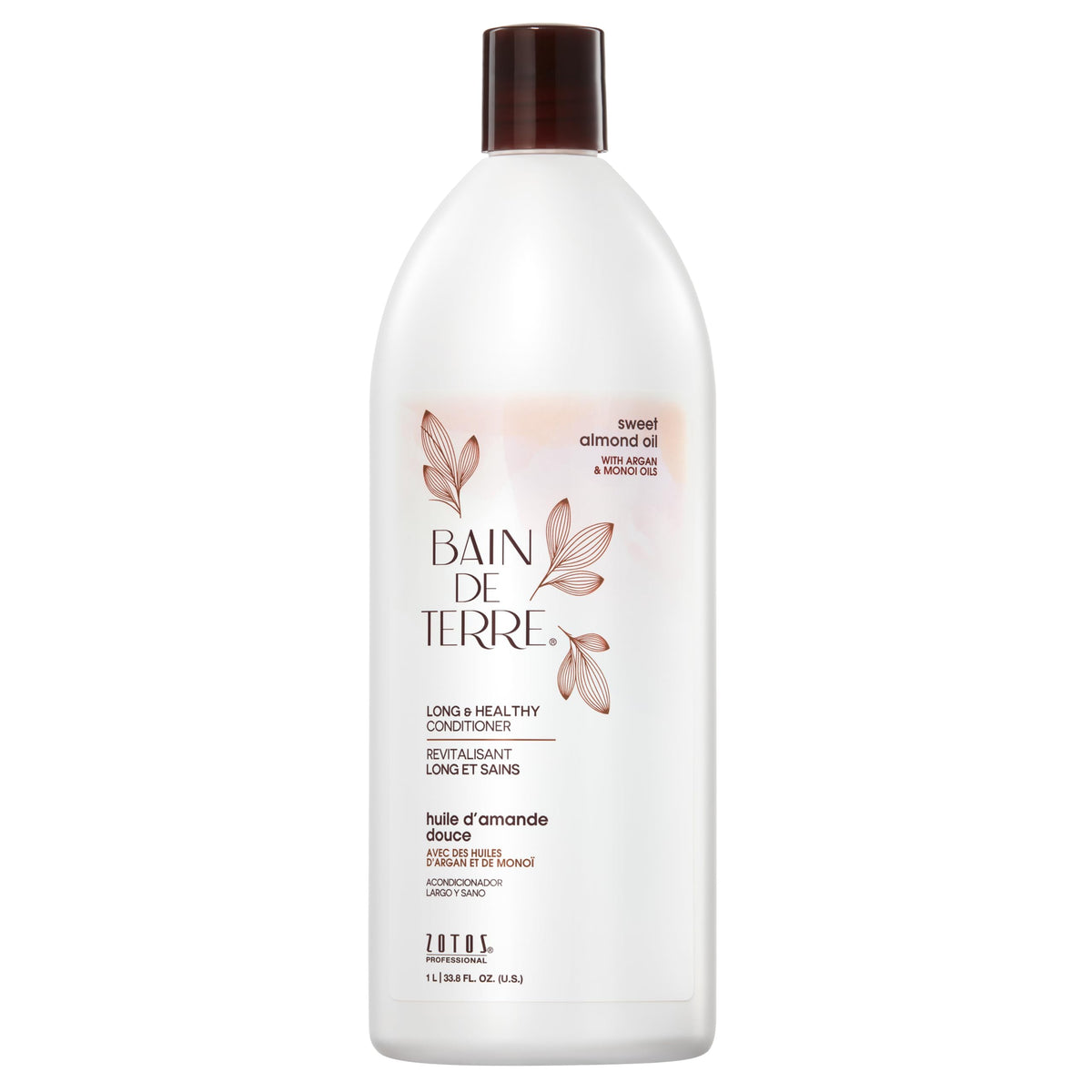 Bain de Terre Sweet Almond Oil Long & Healthy Conditioner, Strength & Protection for Weak, Damaged Hair, with Argan & Monoi Oils, Paraben-Free Beauty & Personal Care Bain de Terre