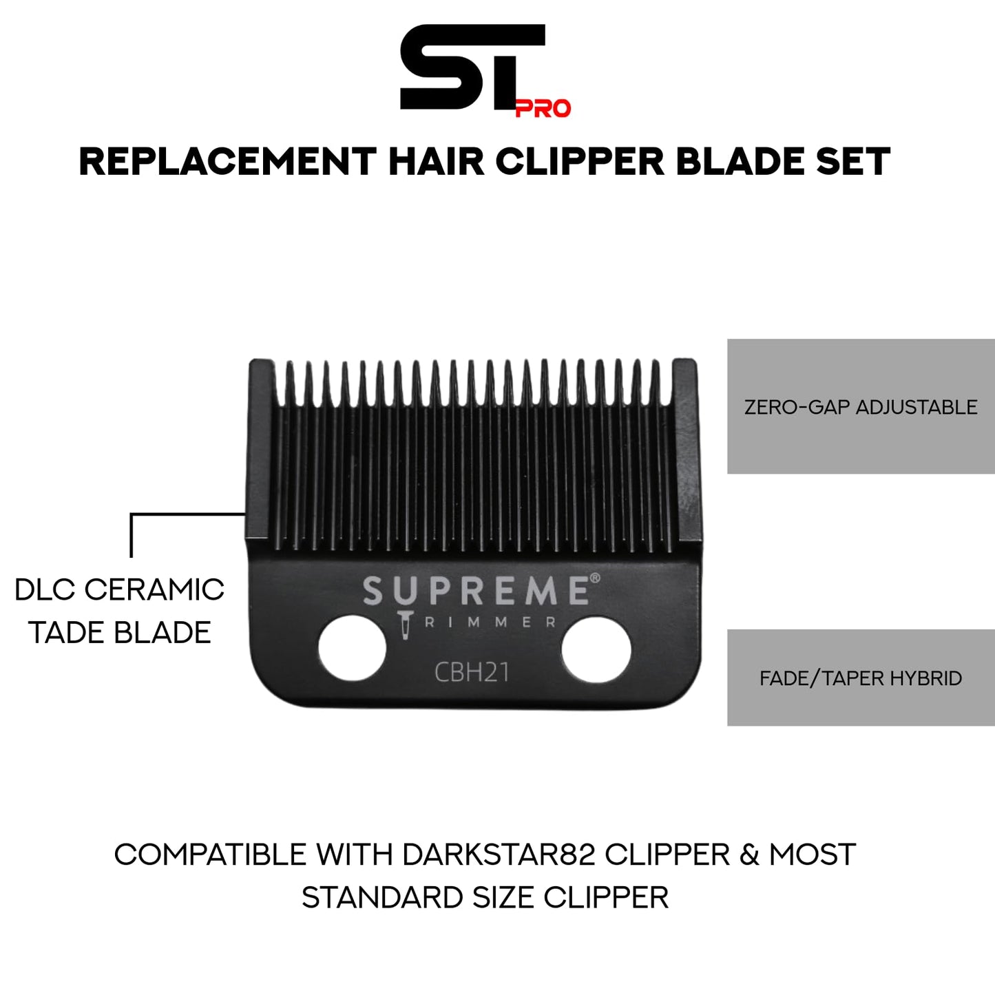 Supreme Trimmer Darkstar 82 Metal Body Clipper & Trimmer Set with Magnetic Vector Motor - 180 Min Run Time, 9100 RPM Professional Hair Clipper & Beard Beauty and Personal Care Supreme Trimmer