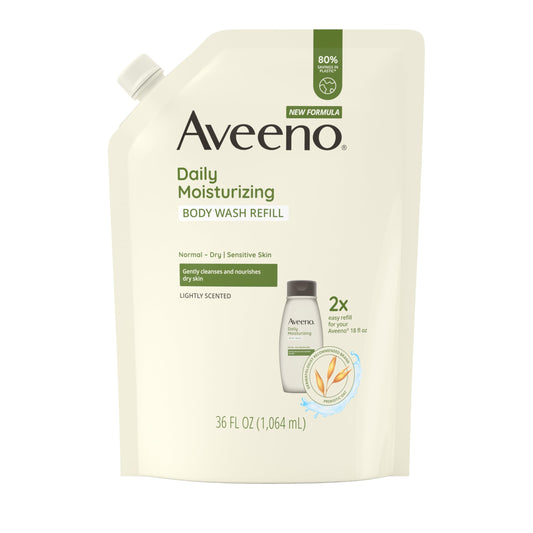 Aveeno Daily Moisturizing Body Wash for Sensitive Skin + Prebiotic Oat, Gently Cleanses, Nourishes & Feels Moisturizing Dry Skin, Light Fragrance Beauty & Personal Care Aveeno