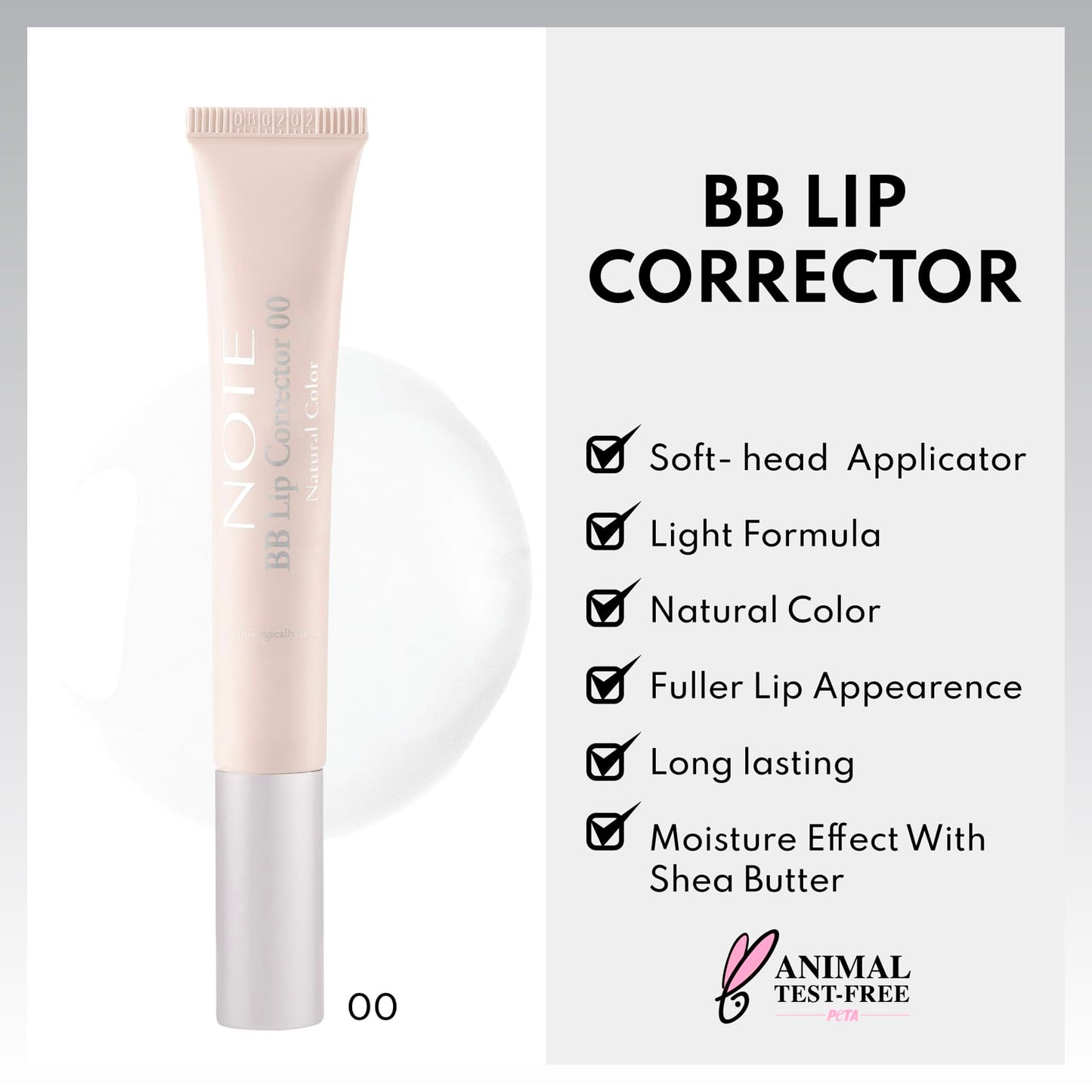 NOTE Cosmetique BB Lip Corrector - Clear Lip Gloss with Vitamin E for Fuller-Looking Lips - Natural Shine Hydrating Lip Balm - 00 BB - 0.40 oz Beauty and Personal Care NOTE