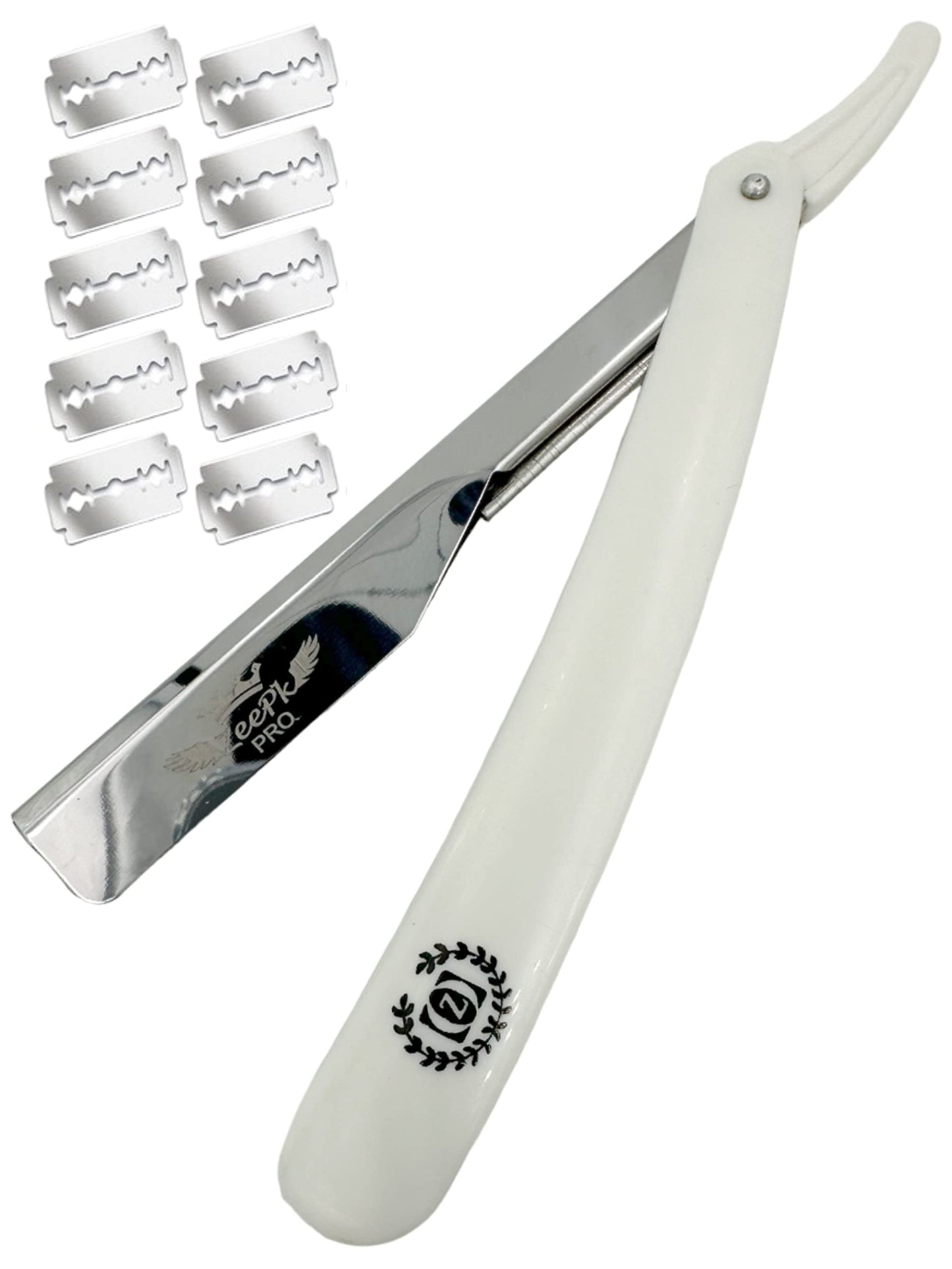 Razors For Men Shave Straight Razor Shaving Rasierer Rasurar Cuchilla Maquina RED + 10 Blades Disposable (White) Beauty and Personal Care Liberty Supply