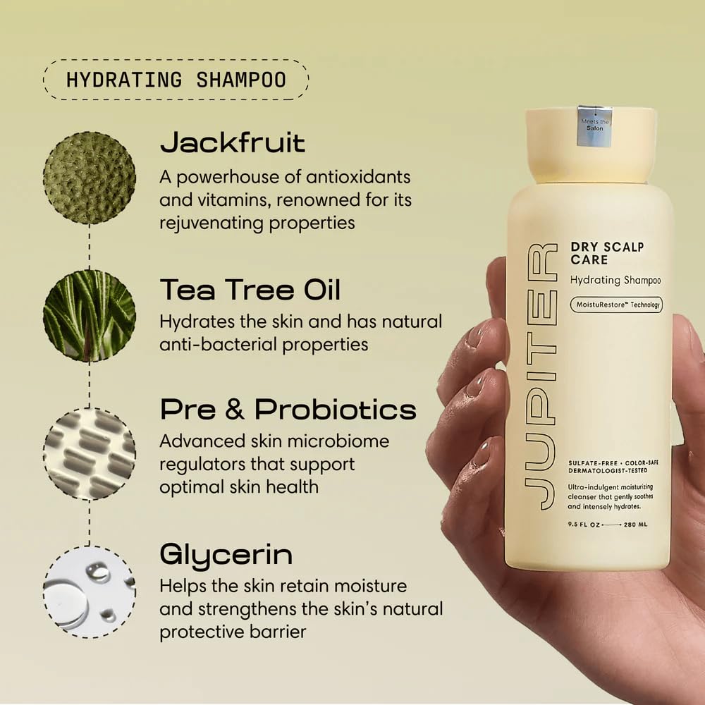 Jupiter Hydrating Shampoo and Conditioner Set - Moisturizing, Nourishing, and Strengthening Hair Care - Daily Scalp & Hair Hydration - Color-Safe Beauty & Personal Care Jupiter