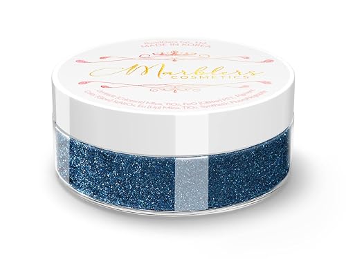MARBLERS Chunky Natural Mica Powder [Velvet Blue Pearl] 0.11oz (3g) | Highly Pigmented | Non-Toxic, Vegan, Cruelty-Free | Eyeshadow, Body Butter, Nail Beauty & Personal Care MARBLERS