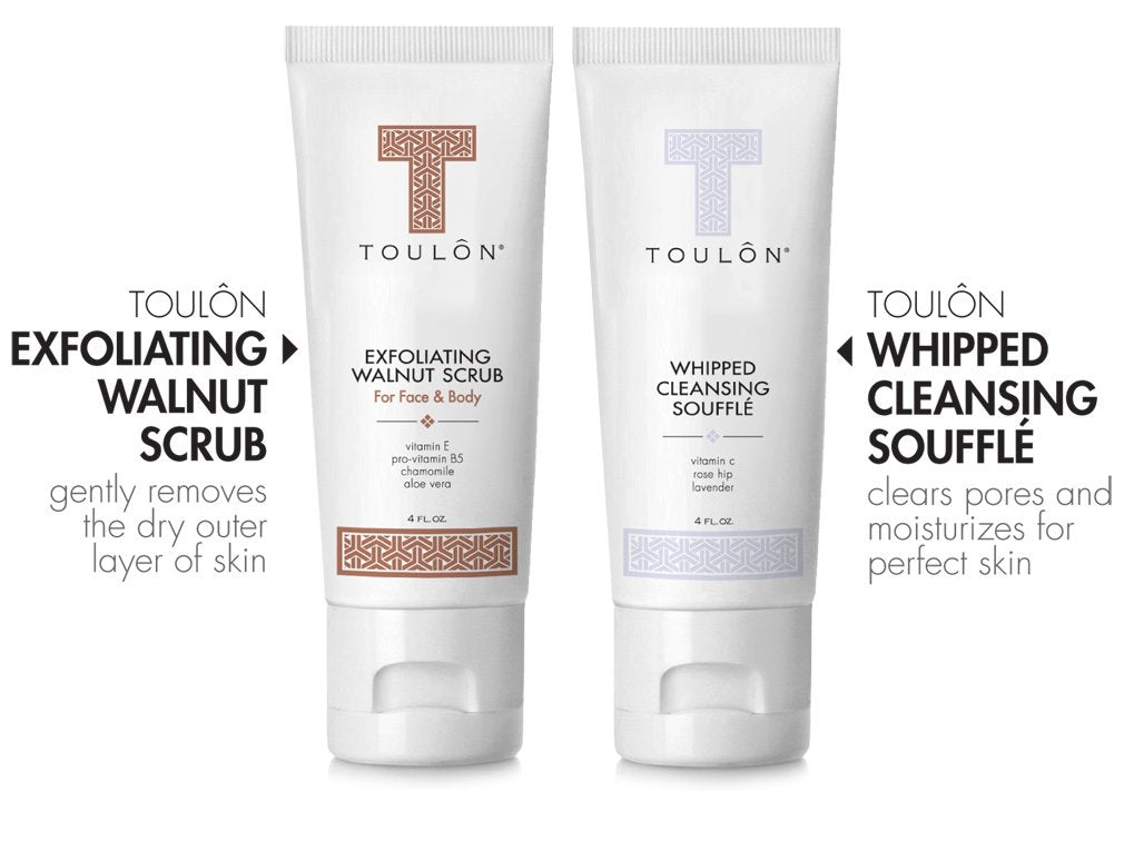 Exfoliating Scrub Set - Body Scrub Set - Skin Care Gift Set for Women & Men - Natural Spa Bath and Shower Kit with Exfoliating Walnut Body & Face Beauty & Personal Care TOULON