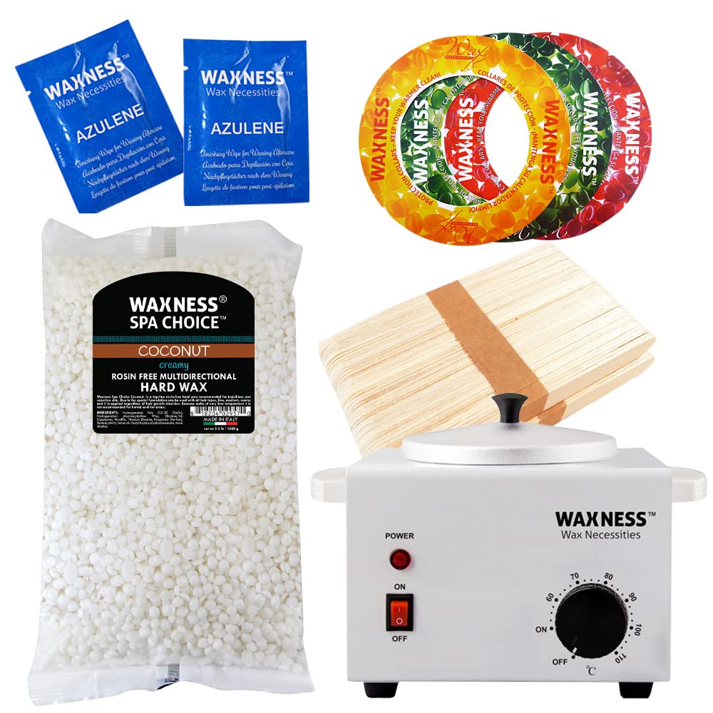 Waxness Spa Choice Rosin Free Coconut Waxing Kit with 2.2 Lb / 1 Kg Wax Bag Beauty and Personal Care Waxness