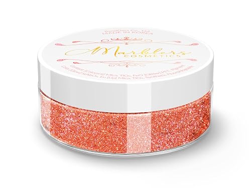 MARBLERS Chunky Natural Mica Powder [Blood Orange Pearl] 0.11oz (3g) | Highly Pigmented | Non-Toxic, Vegan, Cruelty-Free | Eyeshadow, Body Butter Beauty & Personal Care MARBLERS