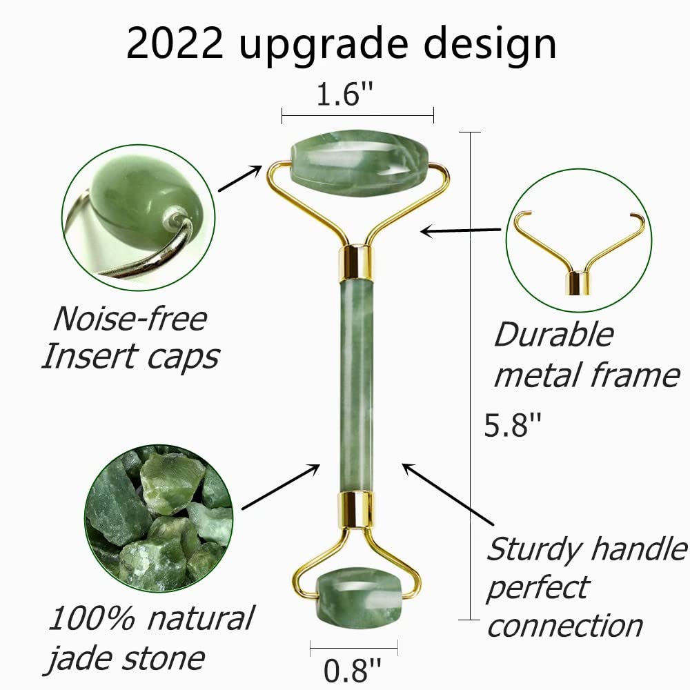 Ysrisny Gua Sha Facial Tools Jade Roller for Face - Facial Massage Tool for Anti Aging Wrinkles and Skin Rejuvenate -100% Natural Jade Stone for Face Beauty & Personal Care Ysrisny