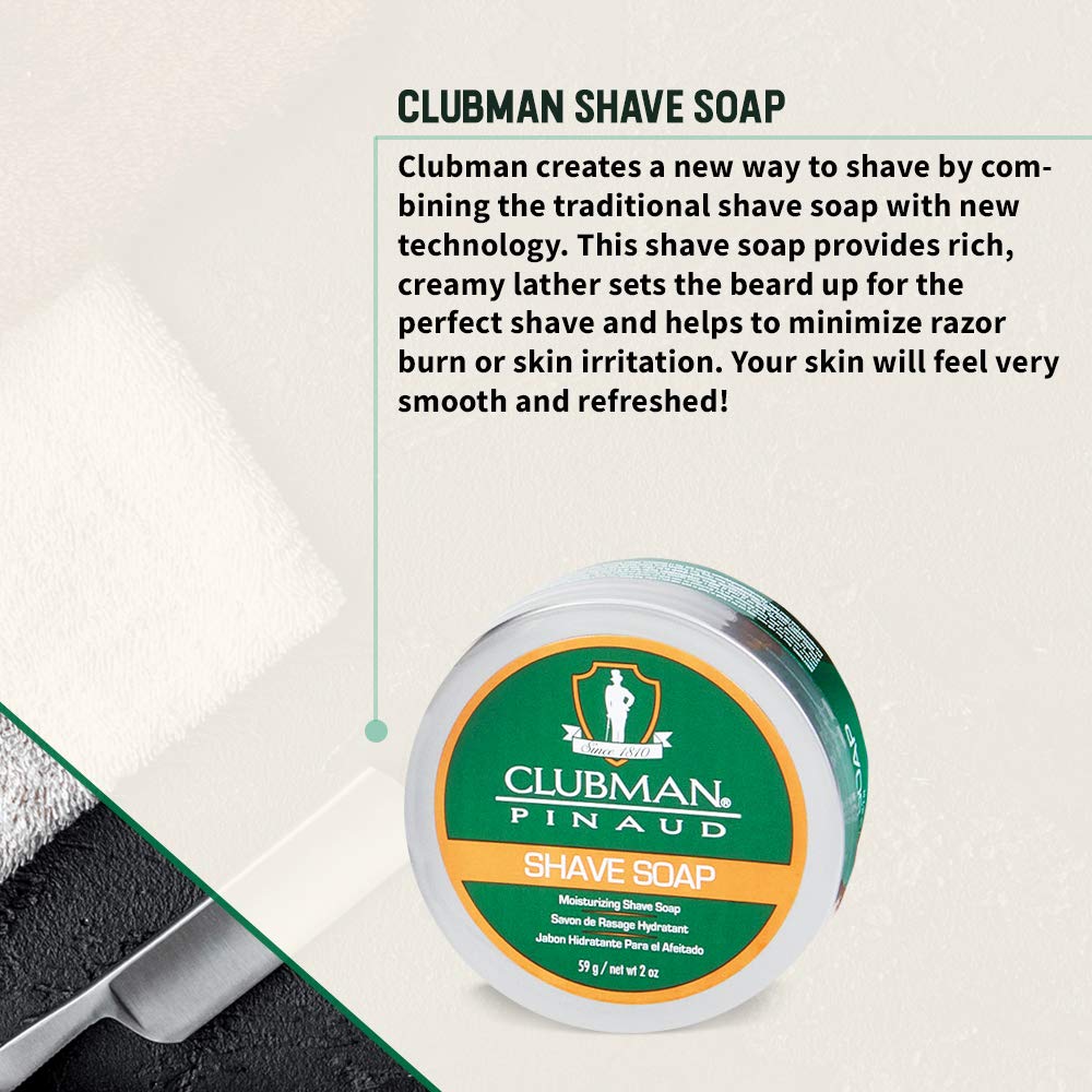 Clubman Pinaud Shave Essentials Set - Men's Grooming Whiskey Woods Shaving Soap and After Shave Lotion, with Brush and Dopp Kit Beauty and Personal Care Clubman