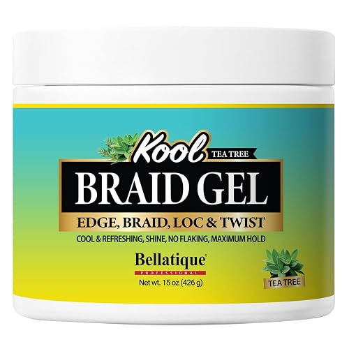 BELLATIQUE KOOL Braiding Gel Maximum Hold for LOC & Twist - No Flaking, No Whitening, Fast Drying, High Shine, Cool & Refreshing, Long Lasting Hold Beauty & Personal Care BELLATIQUE