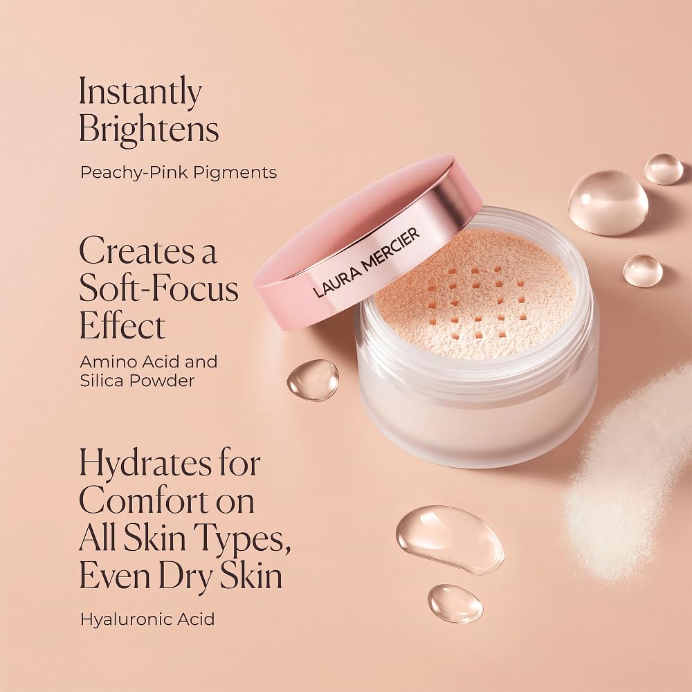 Laura Mercier Translucent Loose Talc-Free Setting Powder Ultra-Blur, Enlivens Fair to Medium Skin Tones, Color Correcting Pink Setting Powder, Tone-Up Beauty & Personal Care Laura Mercier