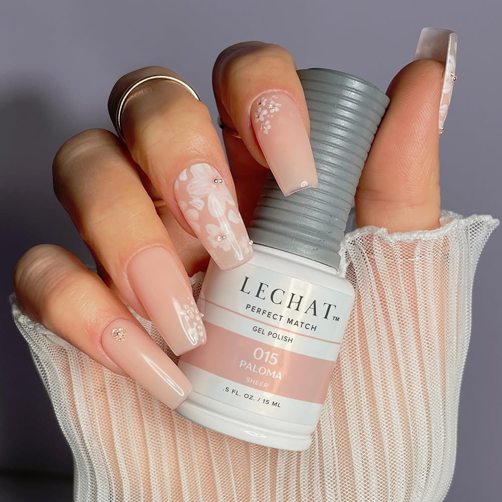 LECHAT Perfect Match Paloma, Sheer Pink Nude Gel Polish & Nail Lacquer Duo Set Beauty & Personal Care LECHAT