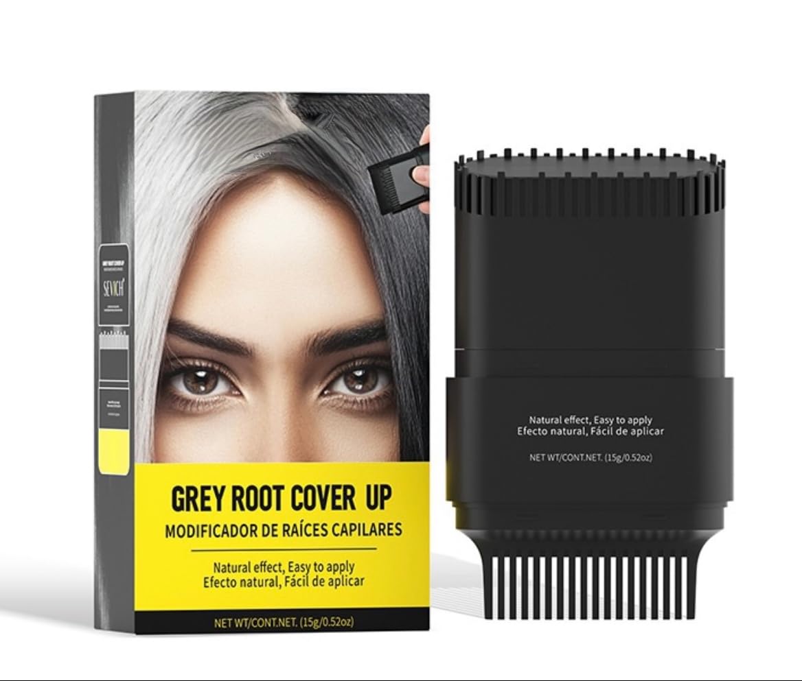 Hair Root Touch-Up Stick, Instant Grey Root Cover Up | Dual-Sided Ergonomic Comb Design For Natural Gray Coverage Conceals Hair Thinning Hair Beauty & Personal Care ABBASI & CO