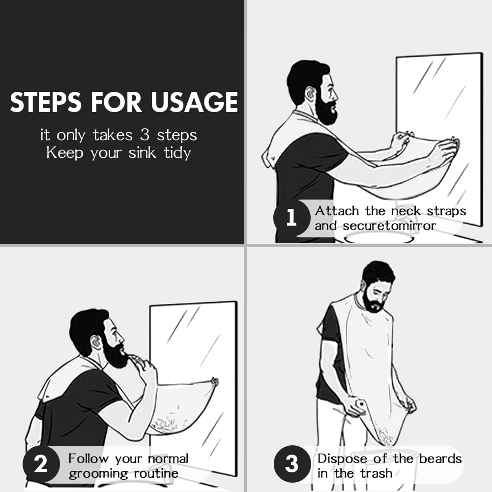 WEILAIDI Beard Bib Apron, Father's Day Gift Trimming Catcher Bib for Shaving & Hair Clippings, Men's Waterproof Non-Stick Beard Cape Grooming Cloth Beauty and Personal Care WEILAIDI