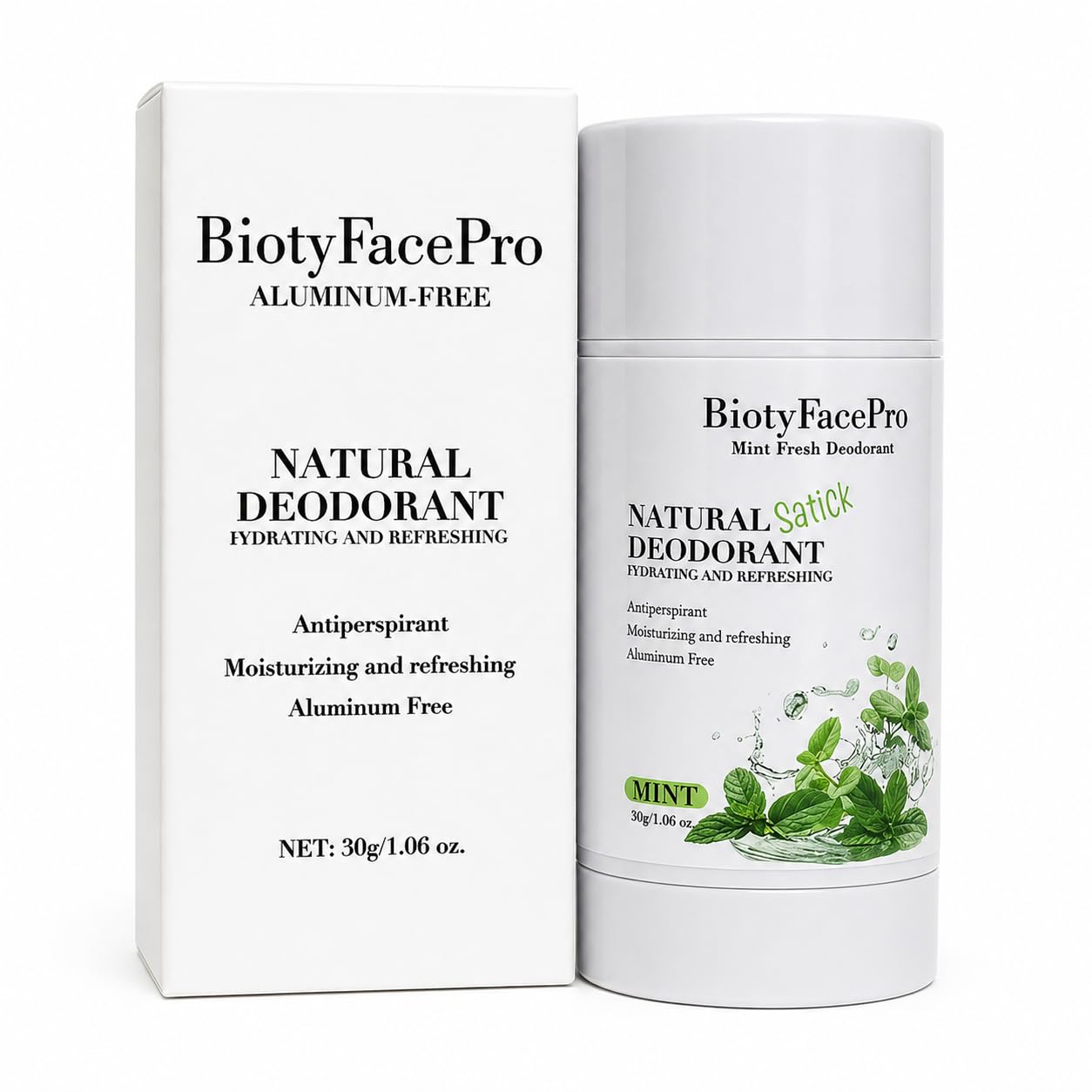 BiotyFacePro Natural Deodorant Stick - Aluminum-Free, Moisturizing & Refreshing, Long-Lasting Odor Protection, Travel size,(Mint) Beauty and Personal Care BIOTYFACEPRO SKINCARE