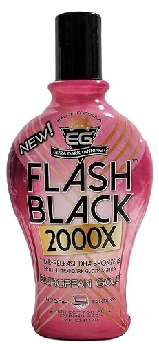 European Gold Flash Black 2000X Indoor Tanning Lotion with Advanced Time-Release DHA Bronzers, Skin Conditioning Complex, and Ultra-Dark Color Beauty & Personal Care European Gold