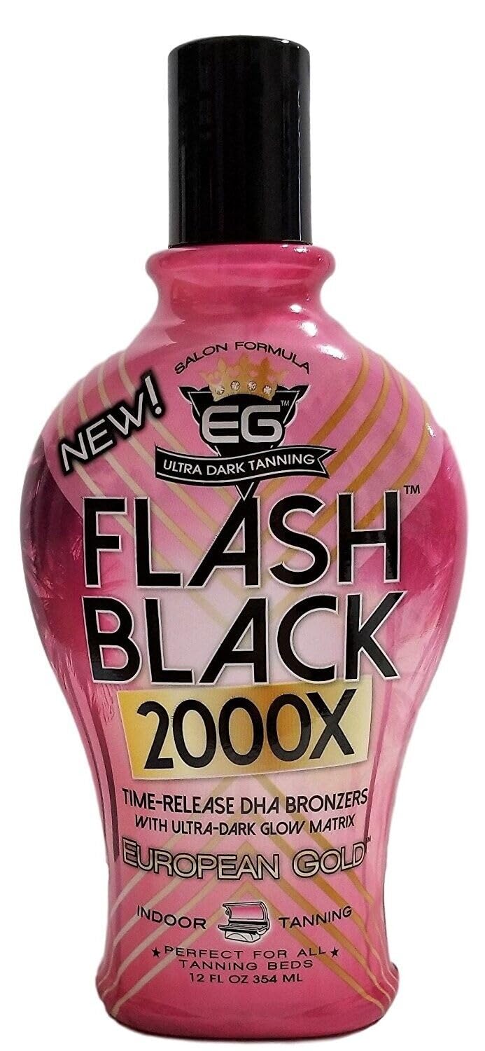 European Gold Flash Black 2000X Indoor Tanning Lotion with Advanced Time-Release DHA Bronzers, Skin Conditioning Complex, and Ultra-Dark Color Beauty & Personal Care European Gold