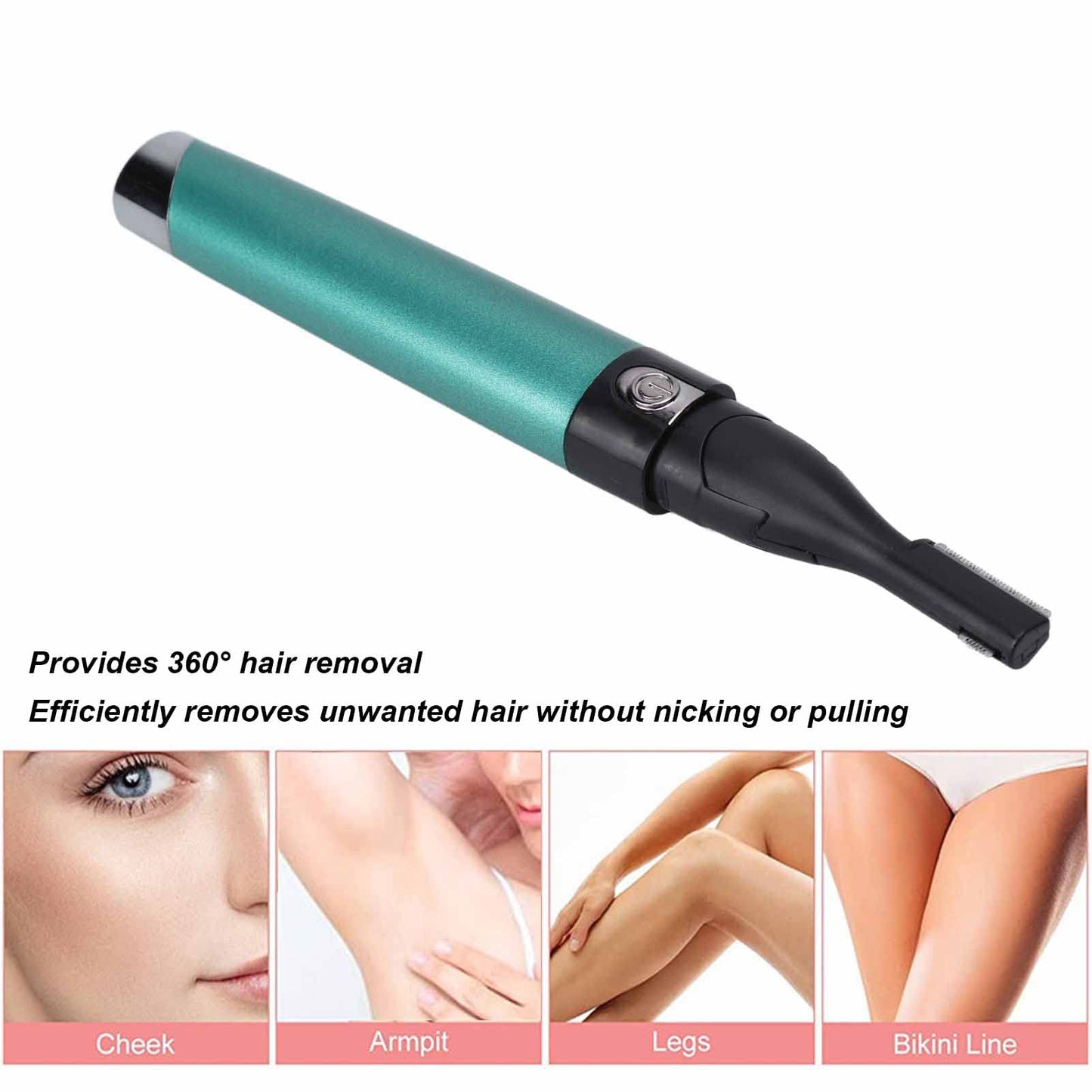 Yinhing Electric Eyebrow Trimmer,Portable Hair Remover Trimmer Painless Shaver Kit for Women Men Lips Armpit Leg Body,Battery Operated (Green) Beauty and Personal Care Yinhing