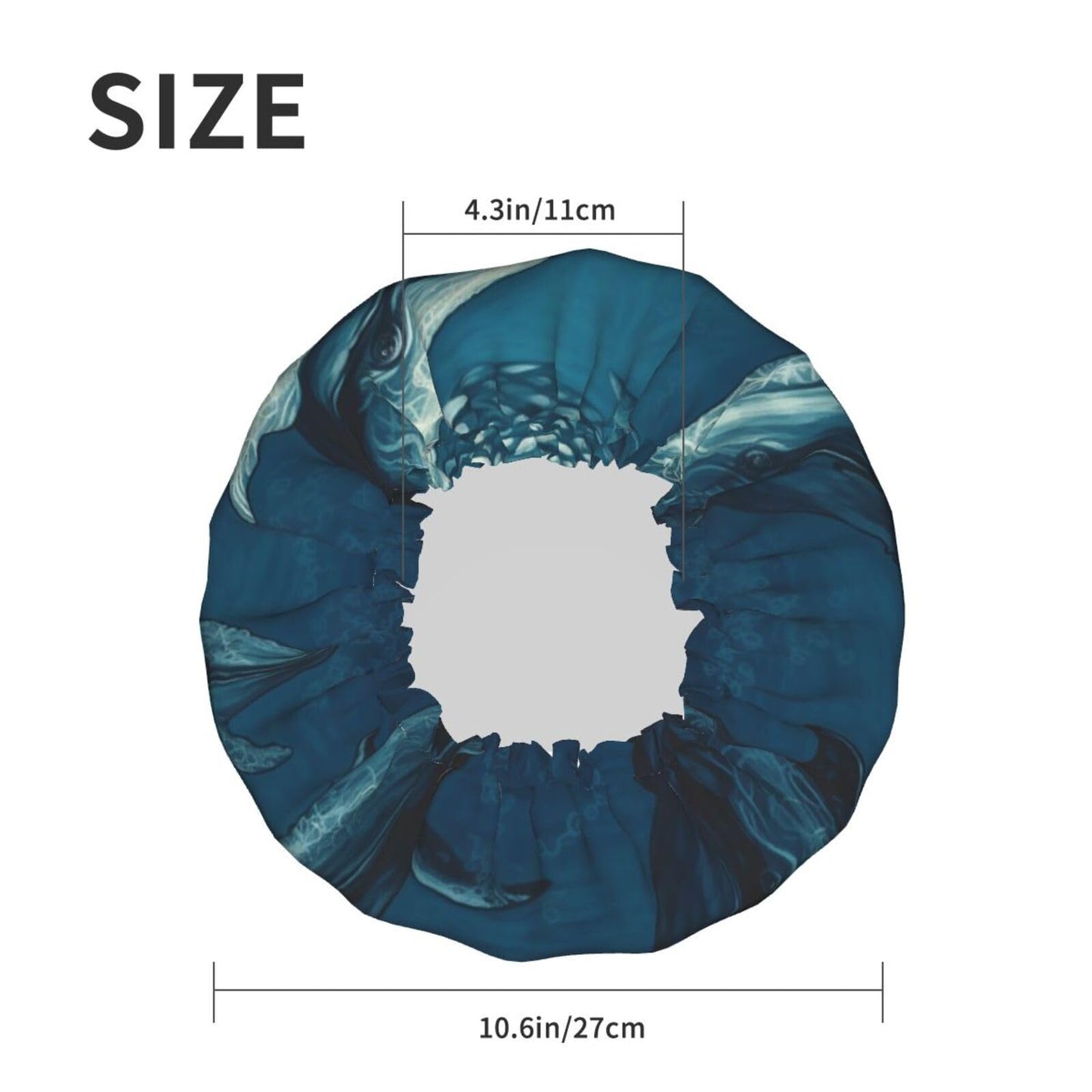 Ocean Whale Shower Cap for Women Men Large Reusable Shower Bonnet Double-Layer Waterproof Bath Caps Elastic Band Hair Hat for All Hairstyles Beauty and Personal Care BWLHJKE