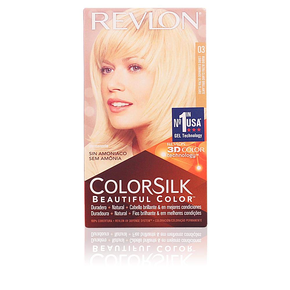 Revlon ColorSilk Hair Color, 03 Ultra Light Sun Blonde 1 ea (Pack of 3) Beauty & Personal Care REVLON