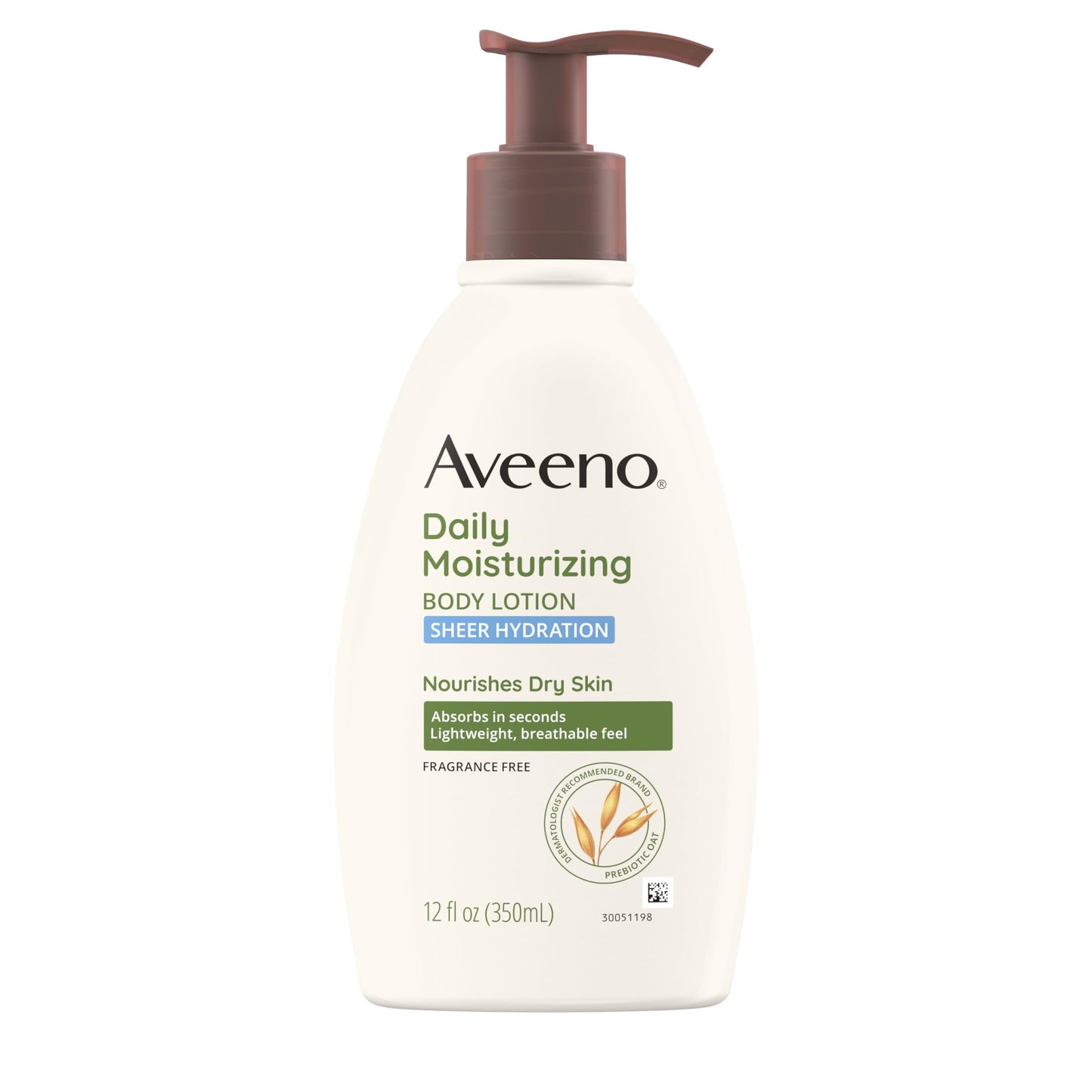 Aveeno Sheer Hydration Fragrance-Free Daily Moisturizing Lotion + Prebiotic Oat for Dry Skin, Lightweight, Fast-Absorbing Body Moisturizer Nourishes Beauty & Personal Care Aveeno