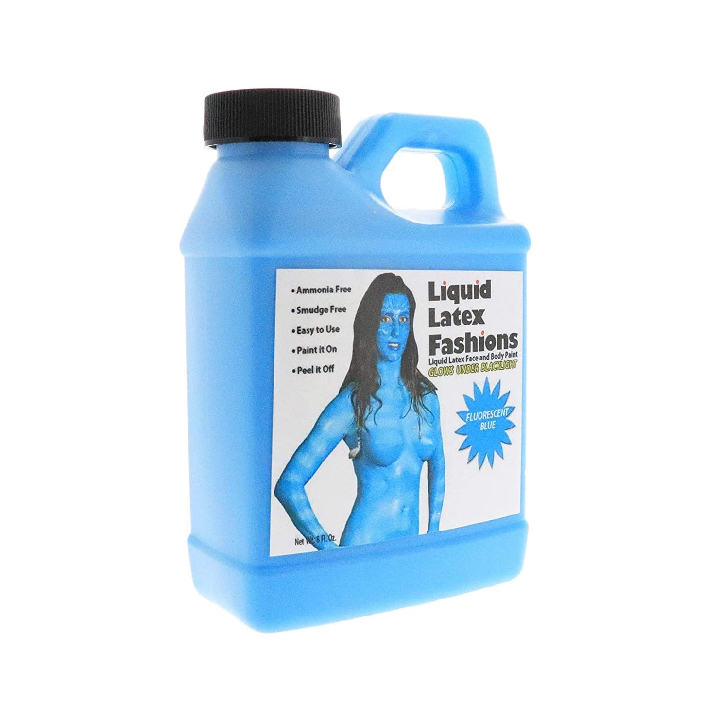 Fluorescent Blue 8 Oz - Liquid Latex Face and Body Paint, Black Light UV Reactive GLOW, Ideal for Cosplay, Costumes, Concerts, Halloween and Theater Beauty & Personal Care Liquid Latex Fashions