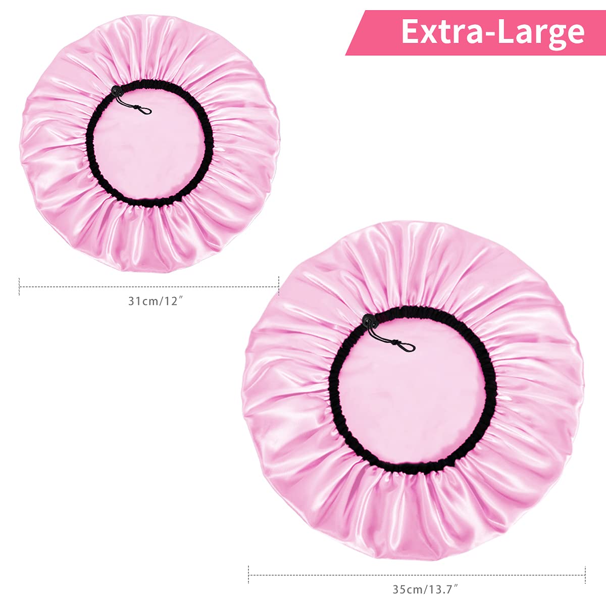 Auban Shower Cap for Women, Adjustable Reusable, Extra Large, Double-Layer Waterproof Bathing Cap, Waterproof Exterior, EVA Lining, Hair Cap for All Beauty & Personal Care Auban