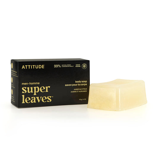 ATTITUDE Bar Soap Body Wash for Men, For Body and Hands, 99% Natural Origin Ingredients with Avocado Oil, EWG Verified, Amber & Citrus, 4 Oz Beauty & Personal Care ATTITUDE