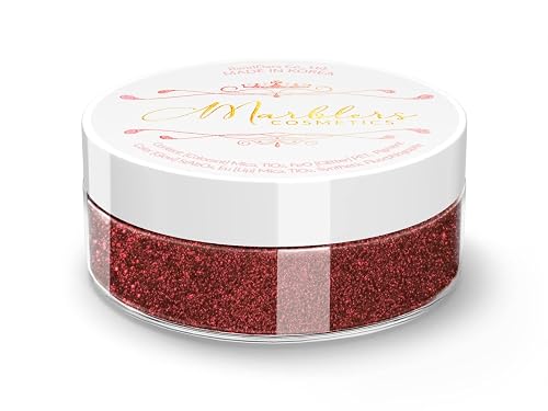 MARBLERS Glitter Mica Powder [Cherry Pie] 0.14oz (4g) | Glitter Mica | Highly Pigmented | Non-Toxic, Vegan, Cruelty-Free | Eyeshadow, Body Butter Beauty & Personal Care MARBLERS