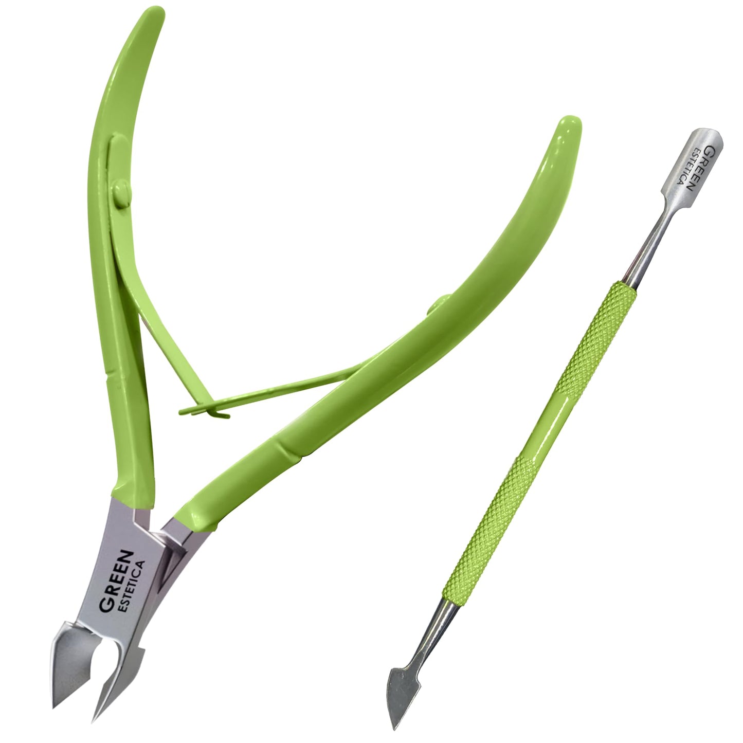 Professional Cuticle Trimmer Nail Cuticle Cutter Stainless Steel Cuticle Nippers with Sharp Blades Double Spring Manicure Tools for Nail Care Pedicure Beauty and Personal Care GREEN ESTETICA Default Title