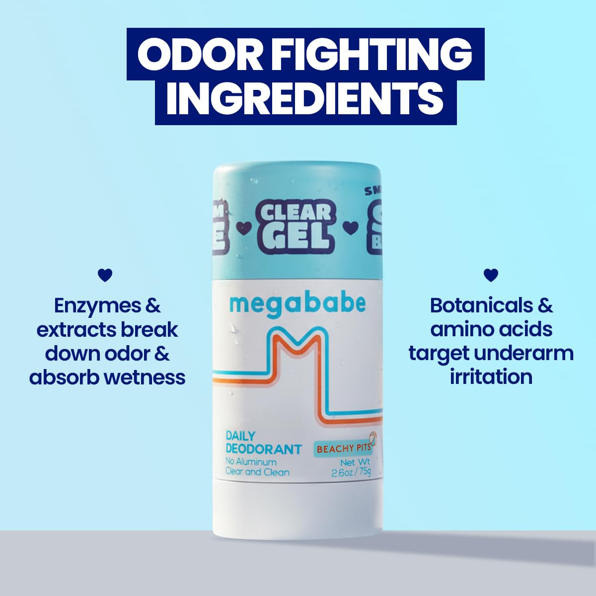 Megababe Beachy Pits Daily Deodorant, Fresh Scent, 2.6 Ounce, Stick Beauty and Personal Care Megababe