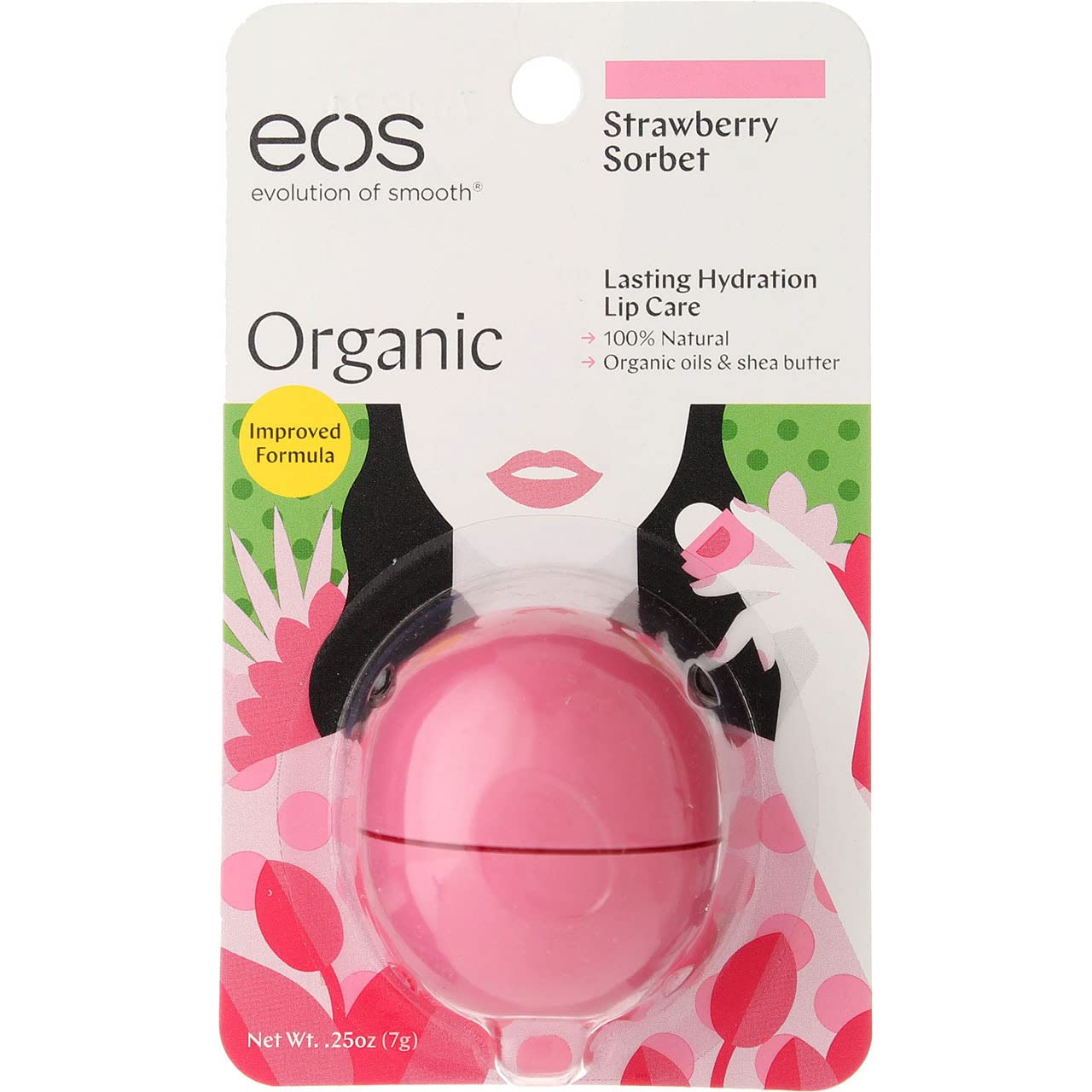 eos Smooth Lip Balm Sphere, Strawberry Sorbet 0.25 oz (Pack of 4) Beauty and Personal Care eos