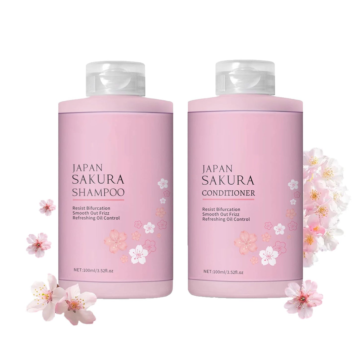 Cherry Blossoms Shampoo & Conditioner Set, Travel Size Hair Care Set, Long-Lasting Fragrance, Intense Hydration, Damage Repair, Frizz Control, Scalp Beauty & Personal Care TUOSHITONG