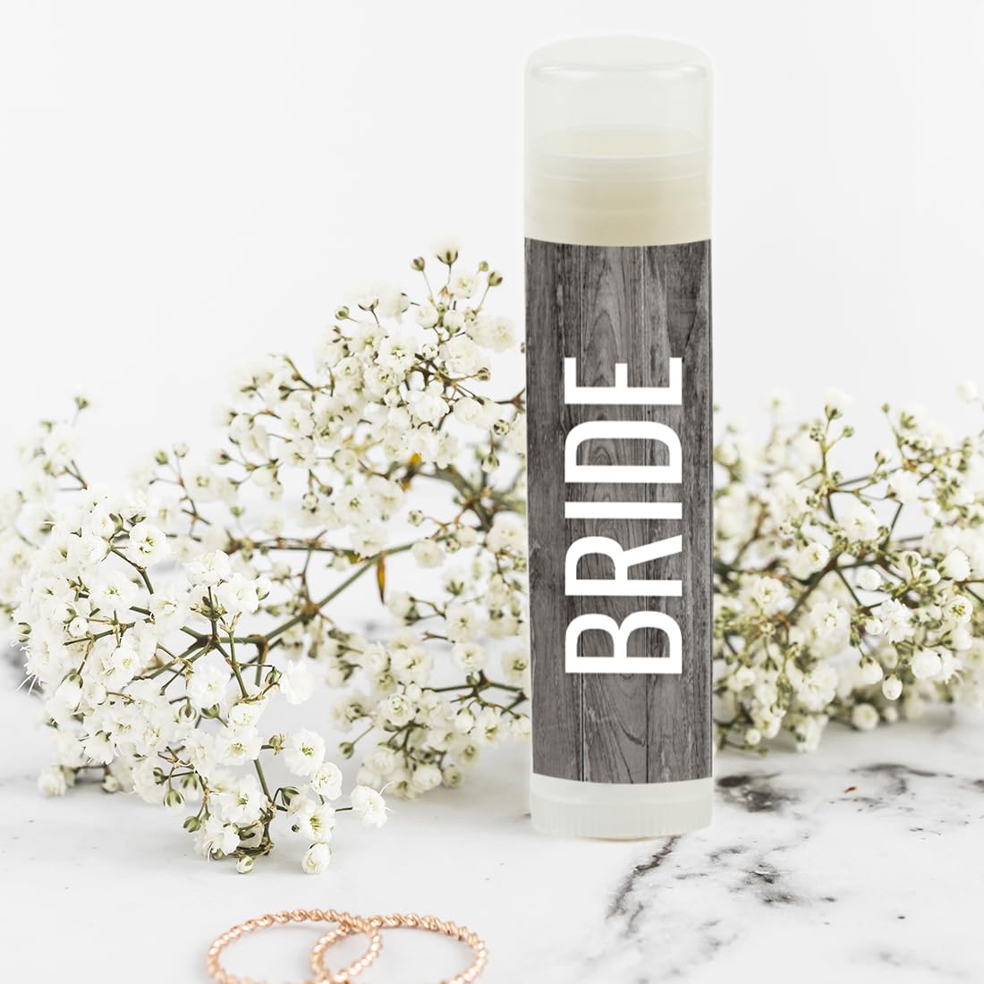 Andaz Press Bridal Shower Bachelorette Party Lip Balm Party Favors, Florals On Gray Rustic Wood, Bride Tribe, Bridesmaid Lip Gloss 12-Pack Lip Balm Beauty & Personal Care Andaz Press