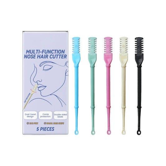5pcs Portable 2 In 1 Nose Hair Cutter Stainless Steel Manual Nose Hair Removal Tool Rotatable Trimmer For Adults Beauty and Personal Care cunueae