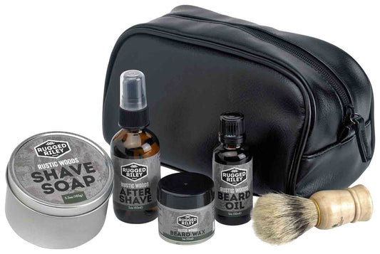 Rugged Riley Men's Dopp Kit - All Natural Shaving and Beard Essentials - Woods Beauty and Personal Care Fabulous Frannie